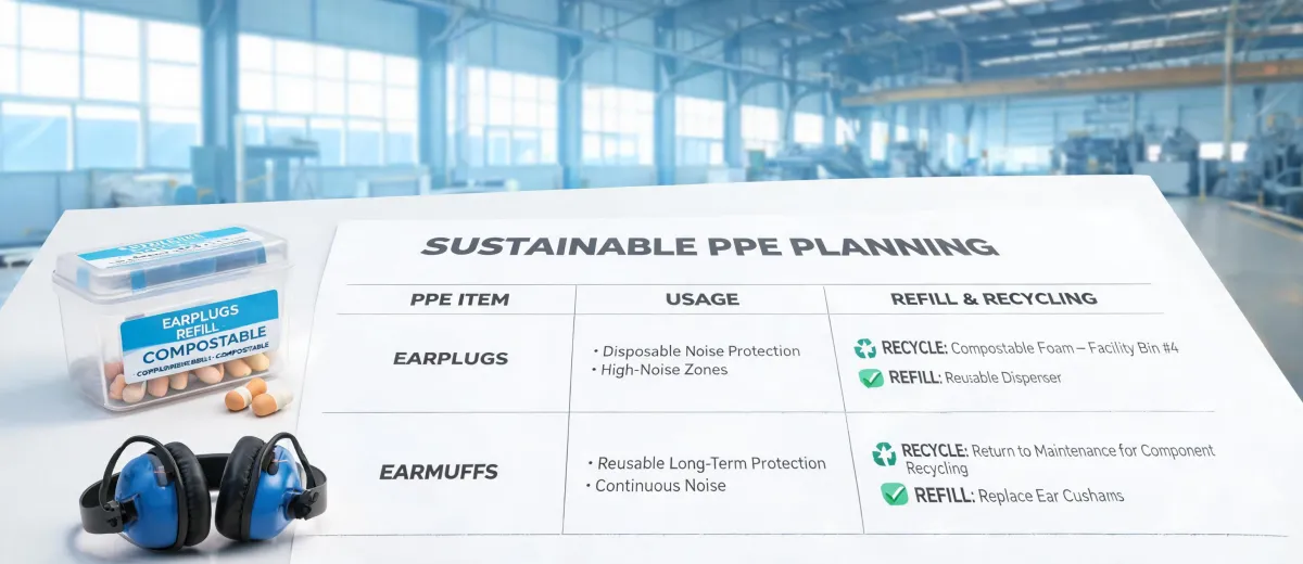 Sustainable PPE program planning with hearing protection products